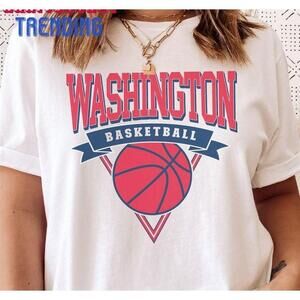 Washington Basketball Shirt 80S Style Nba Tshirt 90S Bball Unisex